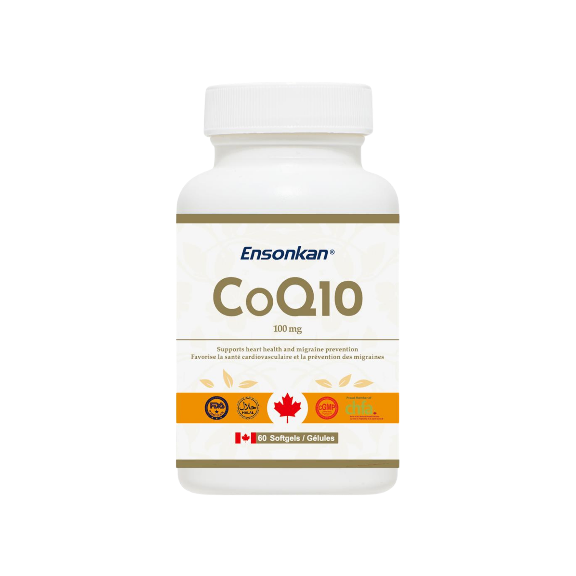 Ensonkan CoQ10 100mg (60 Softgels) – Ensonkan Canada