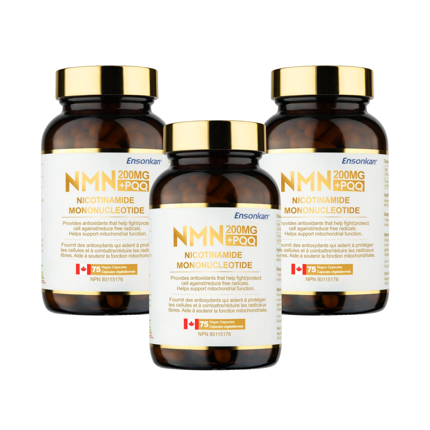 Ensonkan NMN 200mg + PQQ 20mg Capsule - 3 Bottles (VALUE BUNDLE)