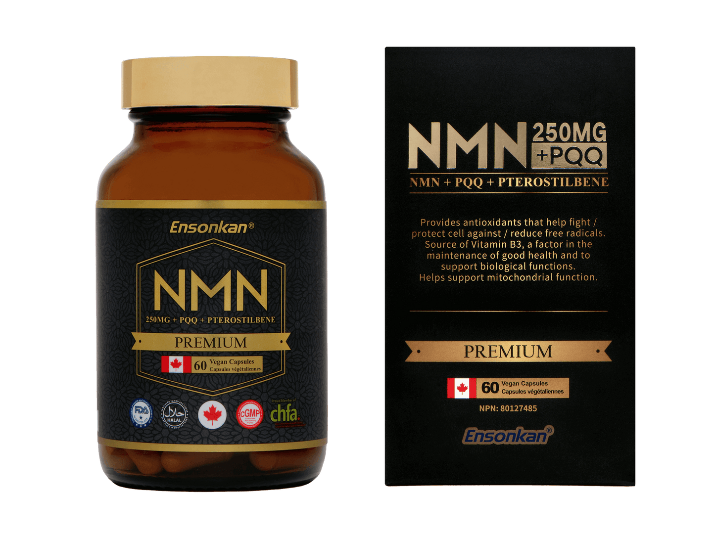 Ensonkan NMN 250 MG +PQQ+ 紫檀芪 膠囊 (60粒)